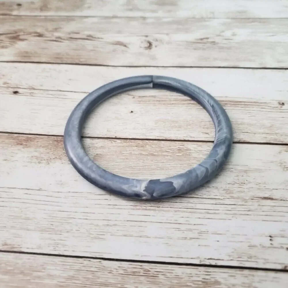 Vintage Bracelet / Bangle Dusky Blue with White Marbled Effect